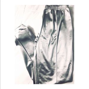 Silver Silk Metallic Party Pant/Leggings